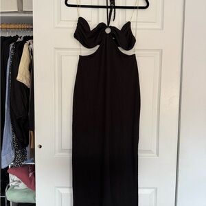 Elegant Black Halter Dress